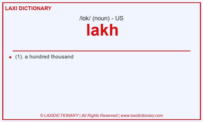 Definition lakh in American English