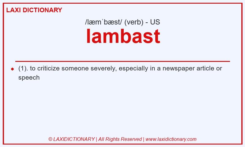Definition lambast in American English