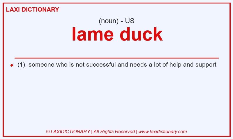 Definition lame duck in American English