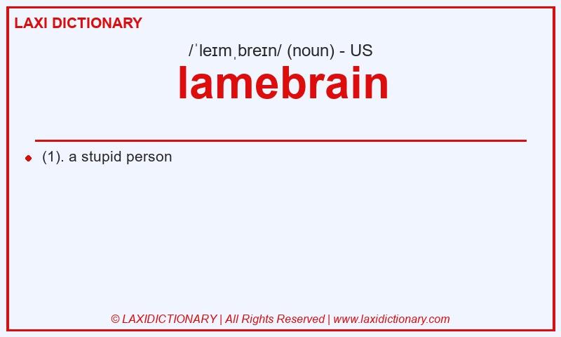 Definition lamebrain in American English