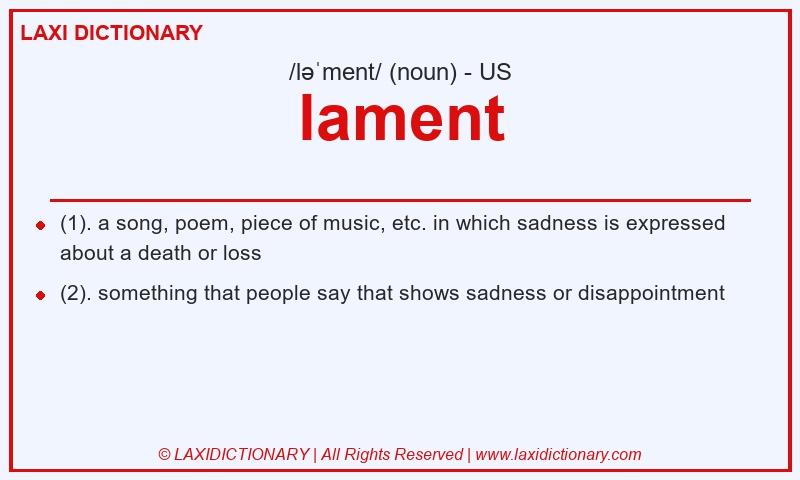 Definition lament in American English