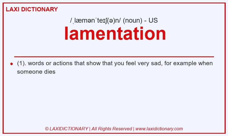 Definition lamentation in American English