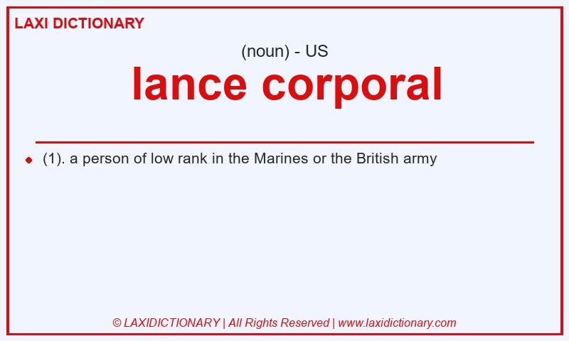 Definition lance corporal in American English