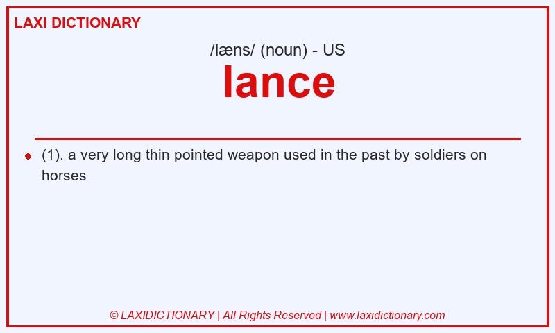 Definition lance in American English