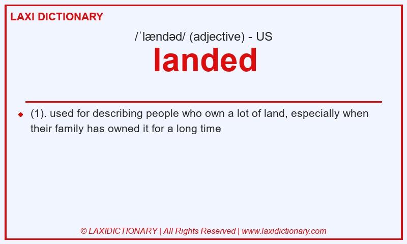 Definition landed in American English