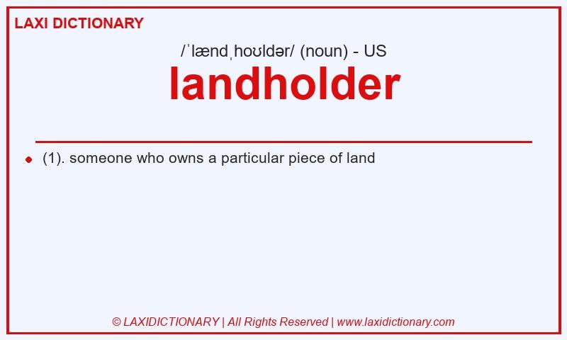 Definition landholder in American English