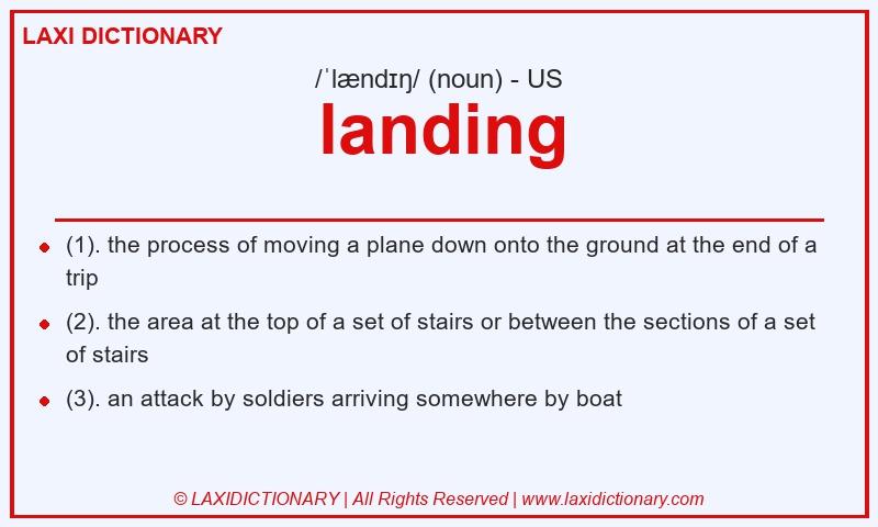 Definition landing in American English