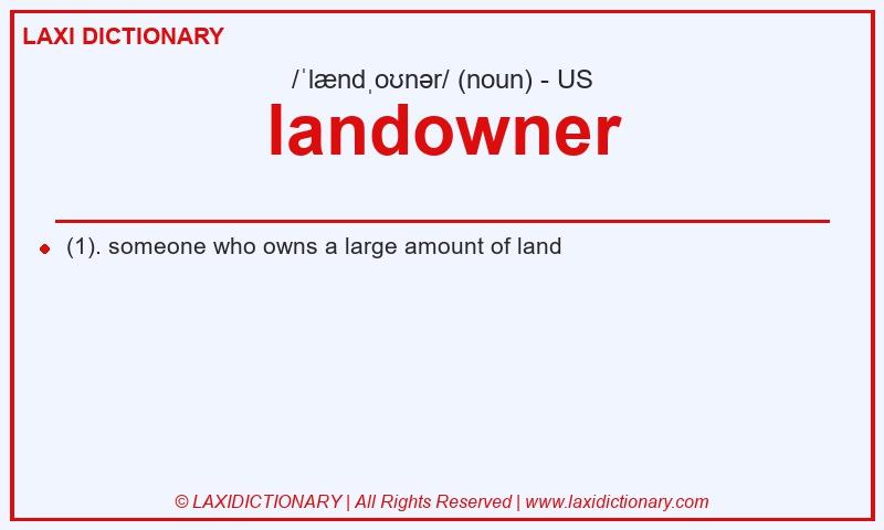 Definition landowner in American English