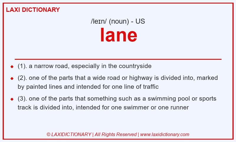 Definition lane in American English