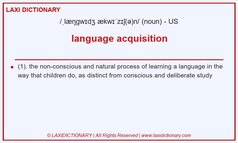 Definition language acquisition in American English
