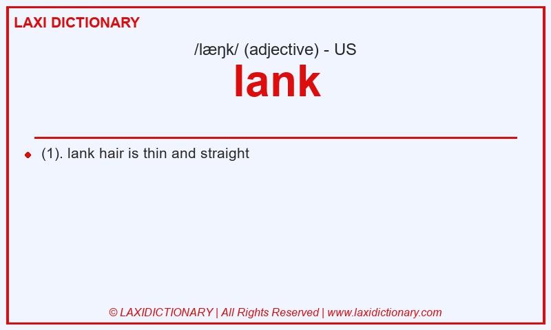 Definition lank in American English