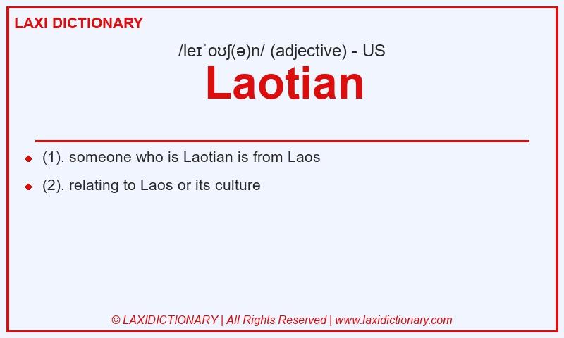 Definition Laotian in American English