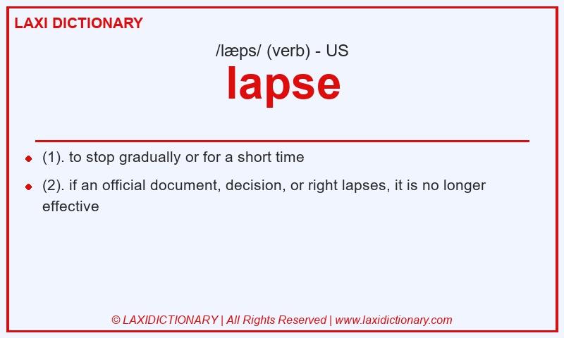 Definition lapse in American English