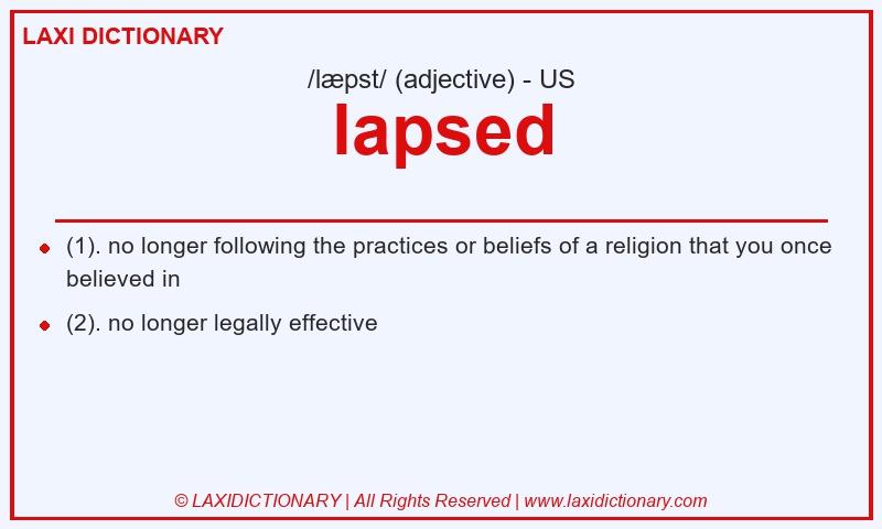 Definition lapsed in American English