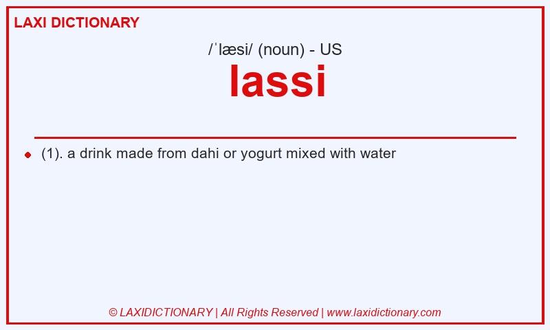 Definition lassi in American English