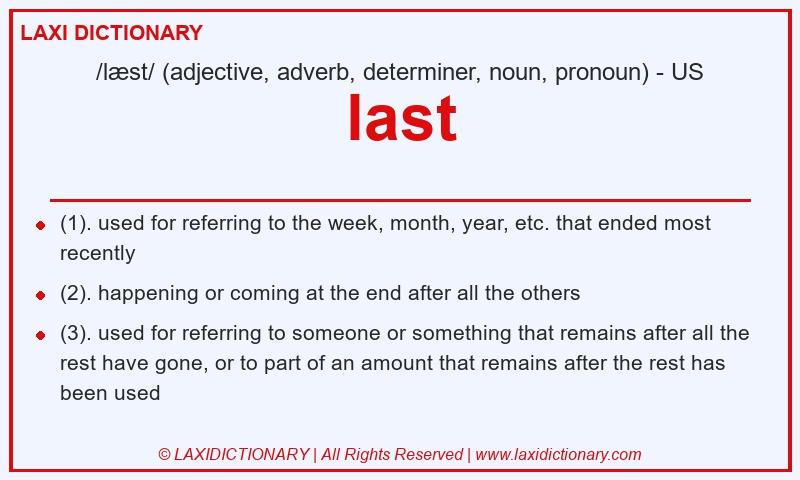 Definition last in American English