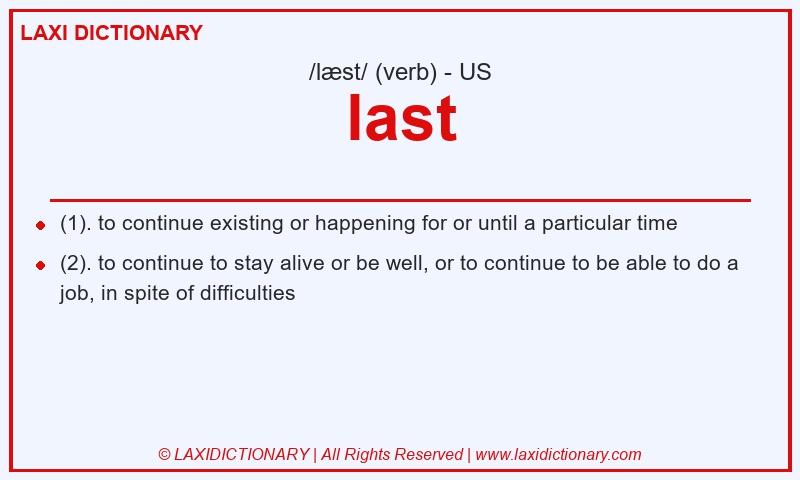 Definition last in American English