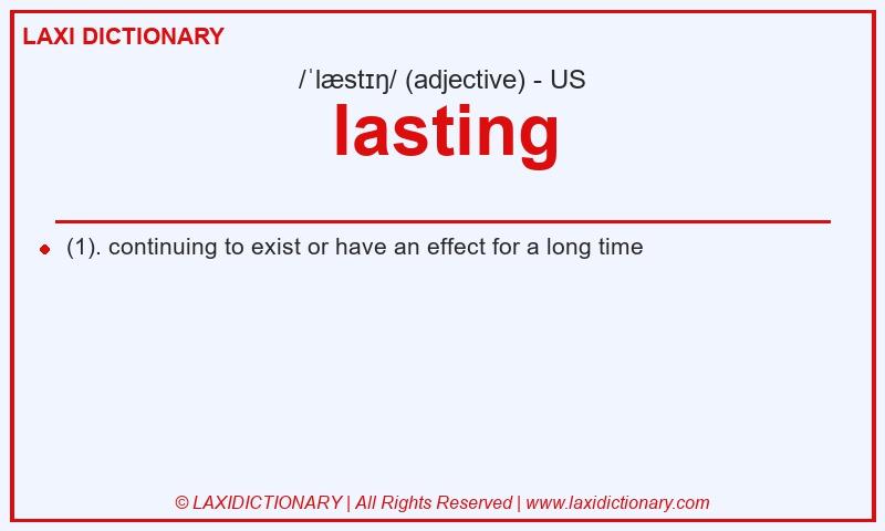 Definition lasting in American English
