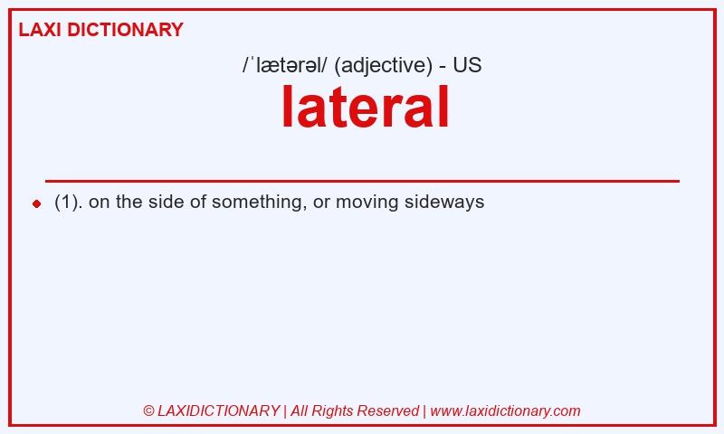 Definition lateral in American English