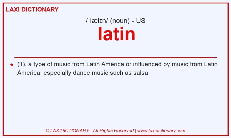 Definition latin in American English