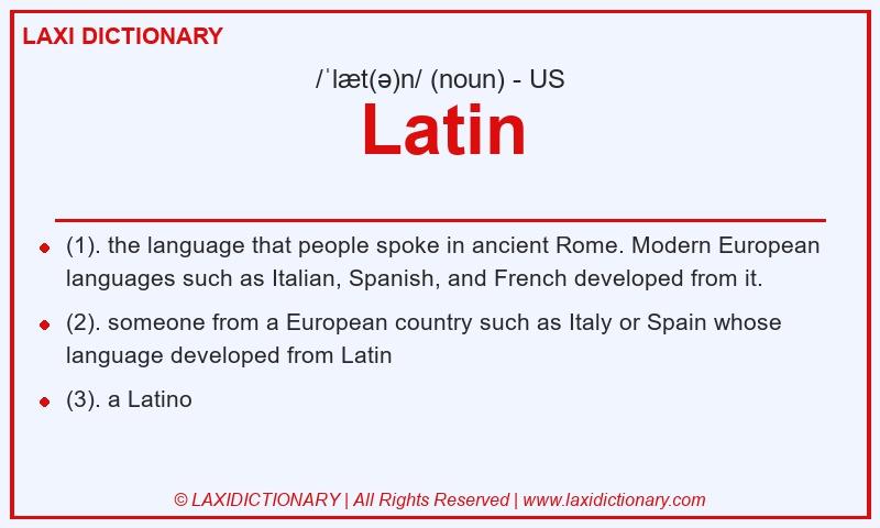 Definition Latin in American English