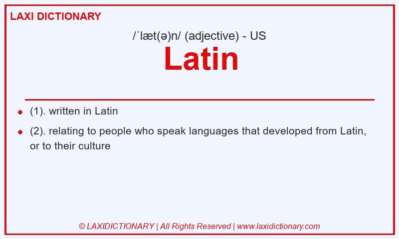 Definition Latin in American English