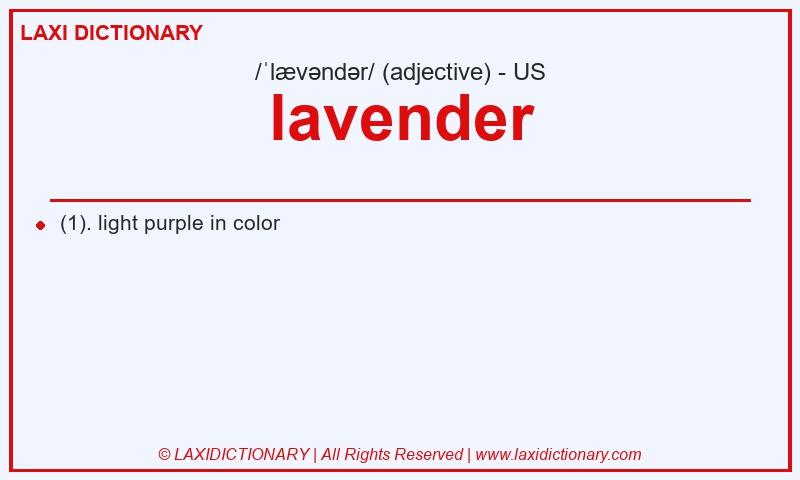 Definition lavender in American English