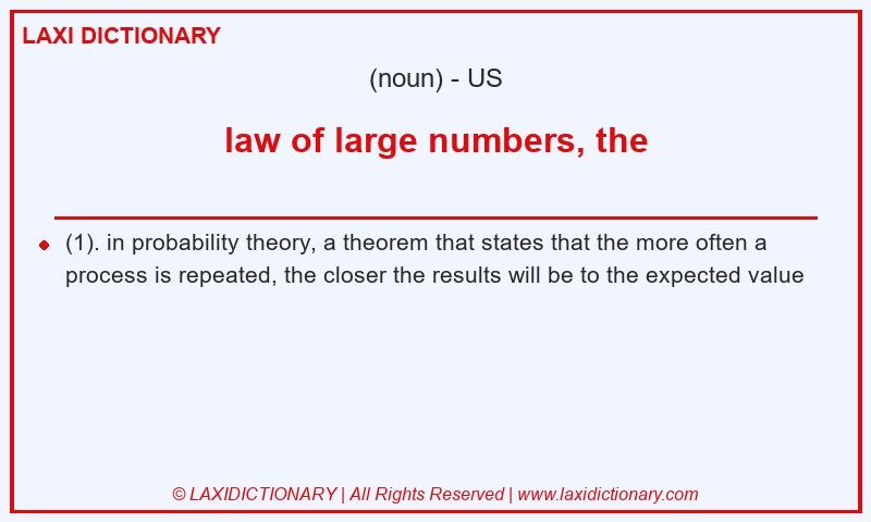 Definition law of large numbers, the in American English