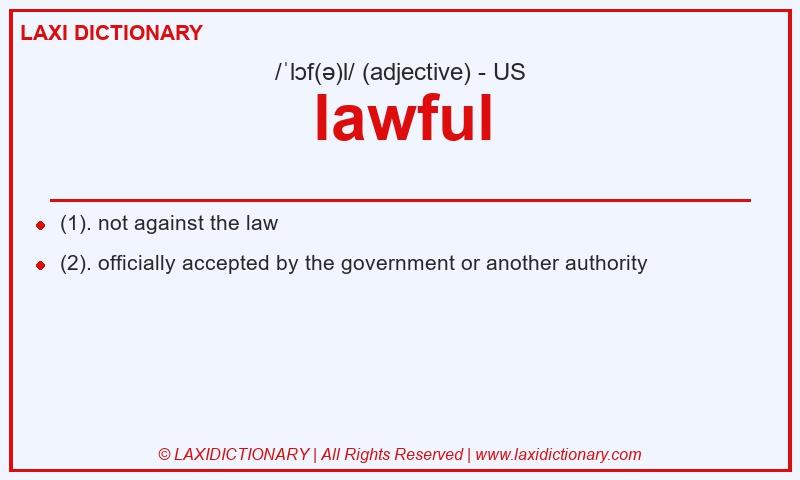 Definition lawful in American English