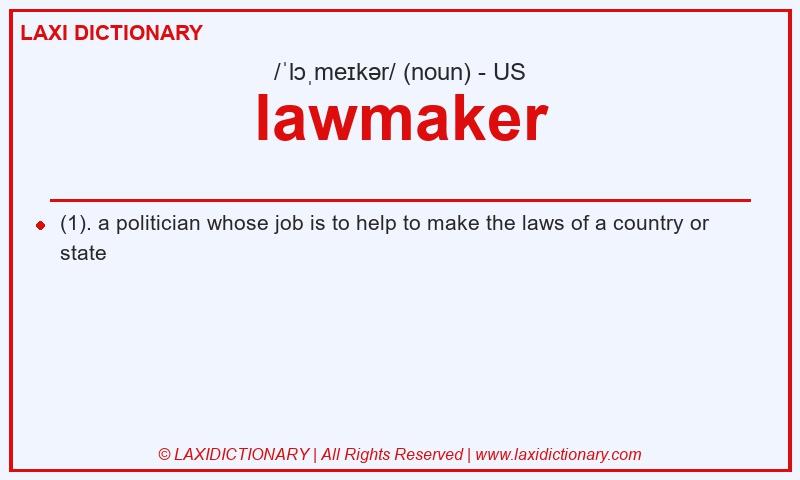 Definition lawmaker in American English