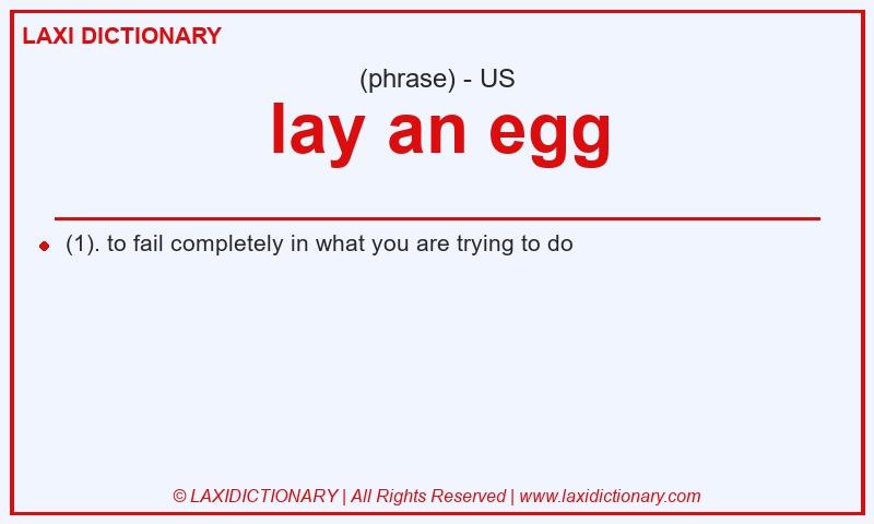 Definition lay an egg in American English