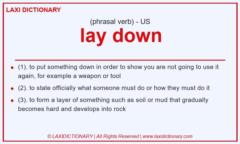 Definition lay down in American English