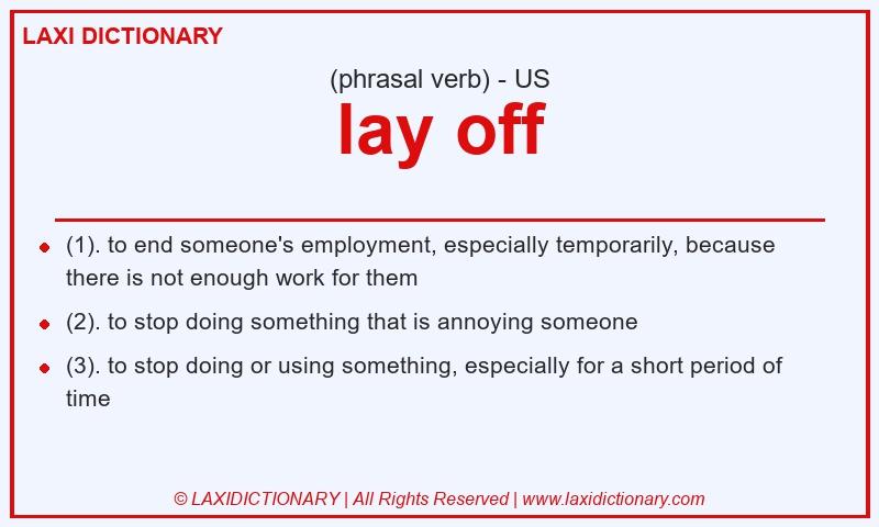 Definition lay off in American English