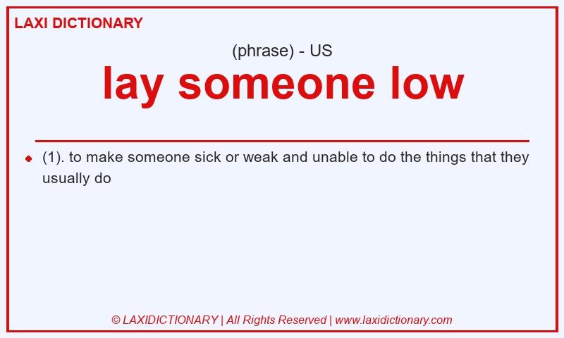 Definition lay someone low in American English