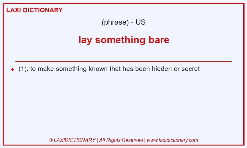 Definition lay something bare in American English