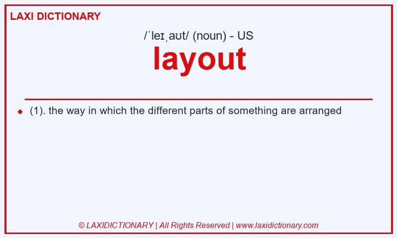 Definition layout in American English