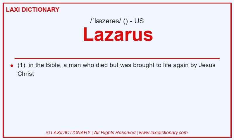 Definition Lazarus in American English