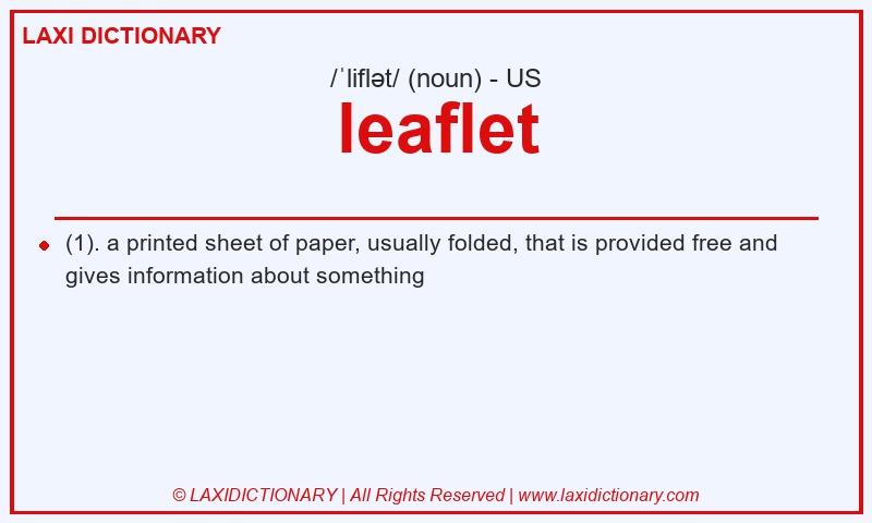 Definition leaflet in American English