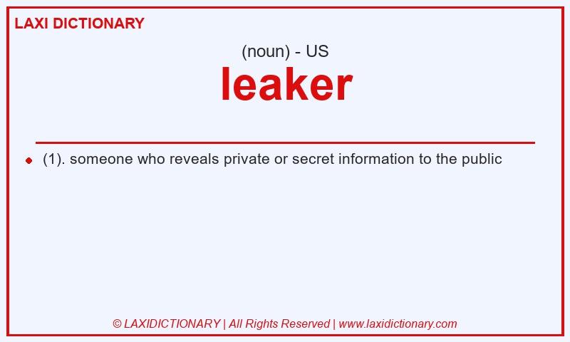 Definition leaker in American English