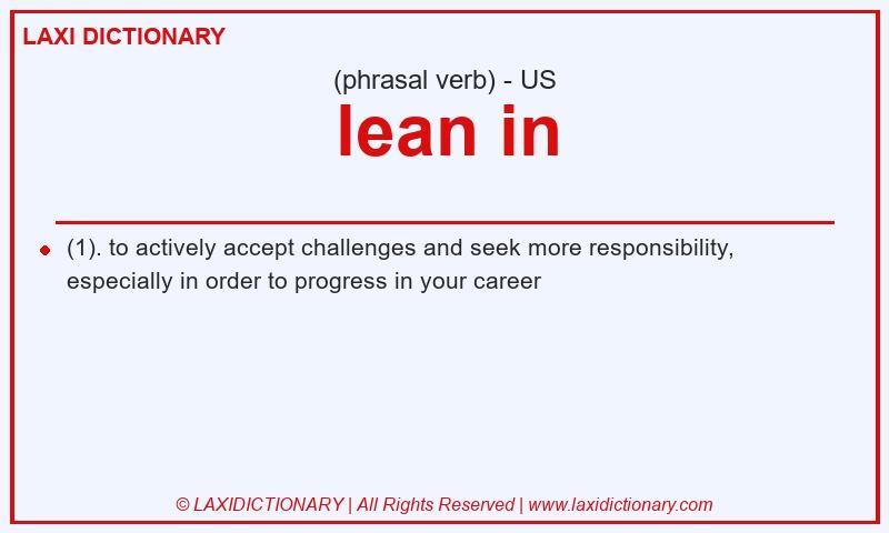 Definition lean in in American English