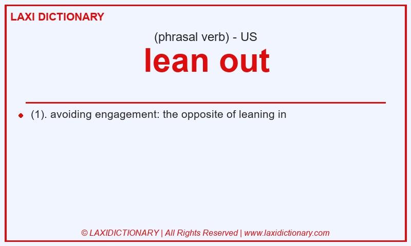 Definition lean out in American English