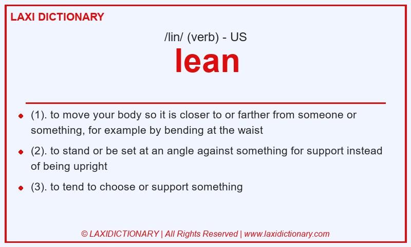 Definition lean in American English