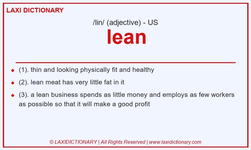 Definition lean in American English