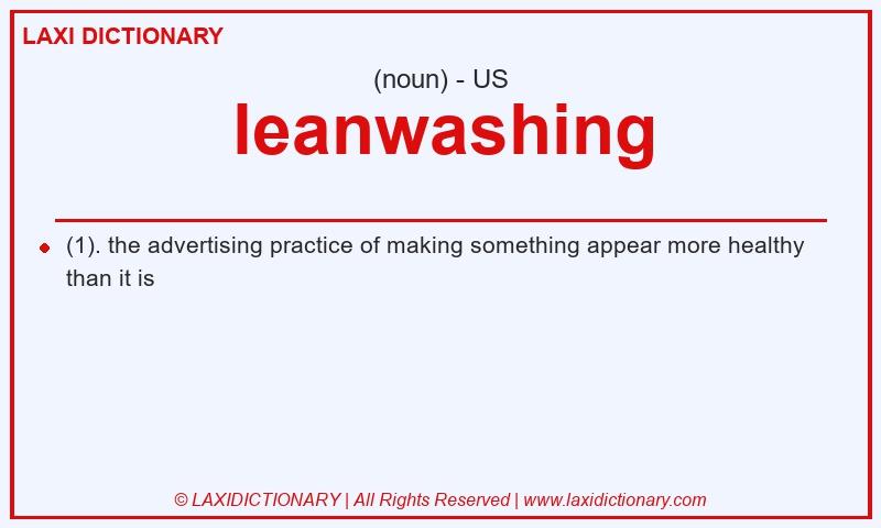 Definition leanwashing in American English