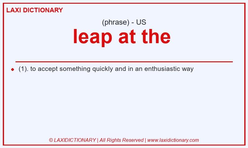 Definition leap at the in American English