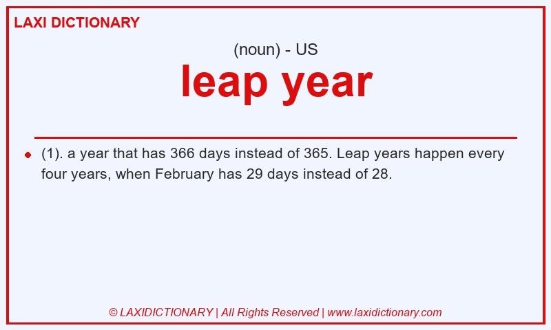 Definition leap year in American English