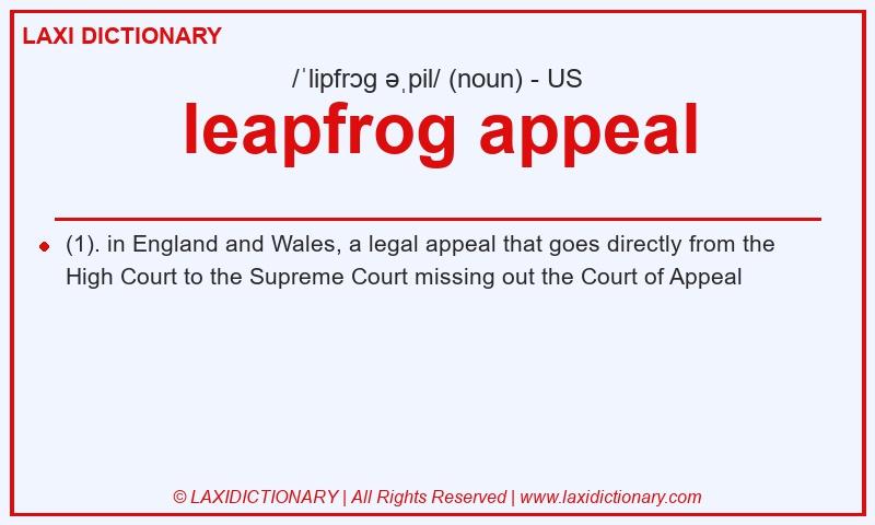 Definition leapfrog appeal in American English
