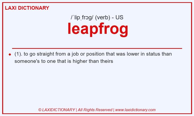 Definition leapfrog in American English