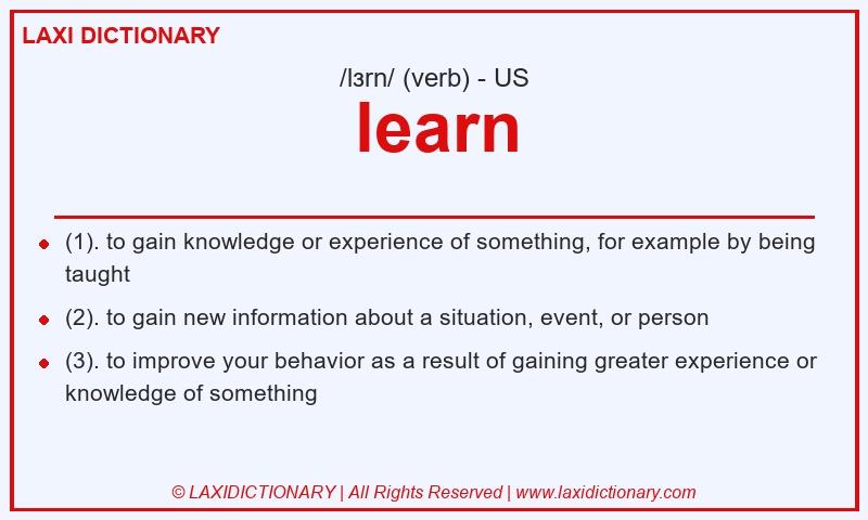Definition learn in American English