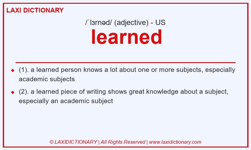 Definition learned in American English